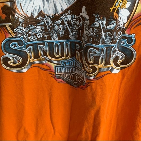 2013 Badlands Harley Davidson Sturgis Wall South Dakota Tee Shirt Orange Size XL - Picture 2 of 8